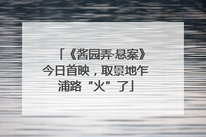 《酱园弄·悬案》今日首映，取景地乍浦路“火”了