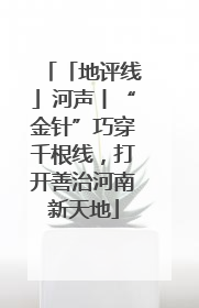 「地评线」河声丨“金针”巧穿千根线，打开善治河南新天地