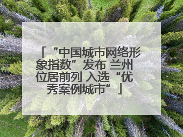 “中国城市网络形象指数”发布 兰州位居前列 入选“优秀案例城市”