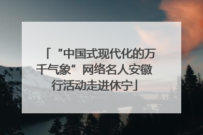 “中国式现代化的万千气象”网络名人安徽行活动走进休宁