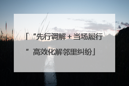 “先行调解＋当场履行”高效化解邻里纠纷