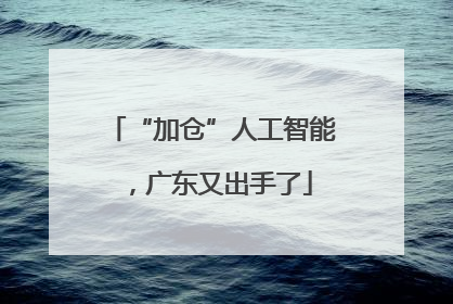 “加仓”人工智能，广东又出手了