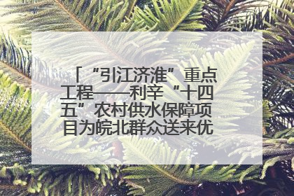 “引江济淮”重点工程——利辛“十四五”农村供水保障项目为皖北群众送来优质“引调水”