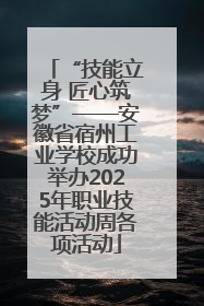 “技能立身 匠心筑梦”——安徽省宿州工业学校成功举办2025年职业技能活动周各项活动