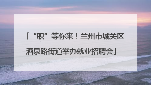“职”等你来！兰州市城关区酒泉路街道举办就业招聘会