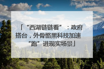 “西湖链链看”：政府搭台，外骨骼黑科技加速“跑”进现实场景