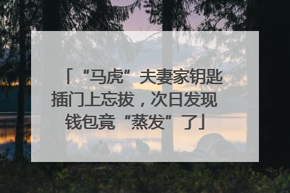 “马虎”夫妻家钥匙插门上忘拔，次日发现钱包竟“蒸发”了