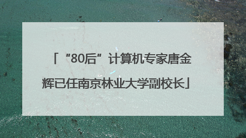 “80后”计算机专家唐金辉已任南京林业大学副校长