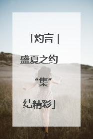 灼言｜盛夏之约 “集”结精彩