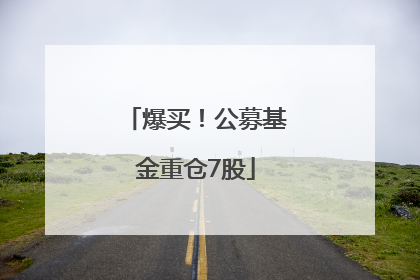 爆买！公募基金重仓7股