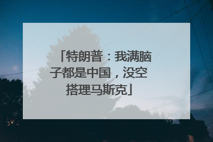 特朗普：我满脑子都是中国，没空搭理马斯克