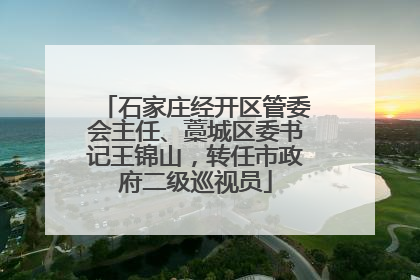 石家庄经开区管委会主任、藁城区委书记王锦山，转任市政府二级巡视员