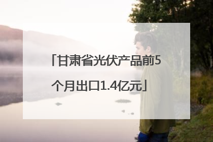 甘肃省光伏产品前5个月出口1.4亿元