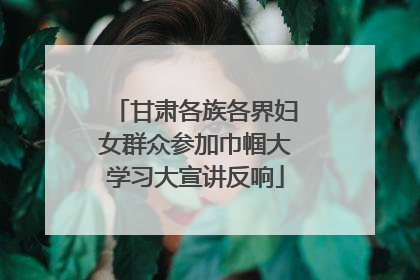 甘肃各族各界妇女群众参加巾帼大学习大宣讲反响