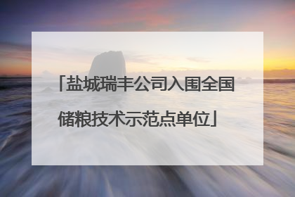 盐城瑞丰公司入围全国储粮技术示范点单位