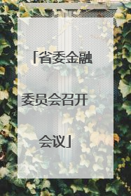 省委金融委员会召开会议