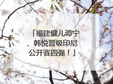 福建健儿谭宁、韩悦晋级印尼公开赛四强！