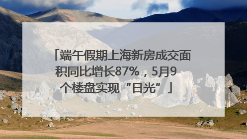 端午假期上海新房成交面积同比增长87%，5月9个楼盘实现“日光”