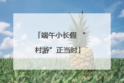 端午小长假 “村游”正当时