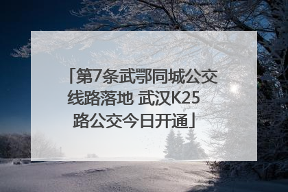 第7条武鄂同城公交线路落地 武汉K25路公交今日开通