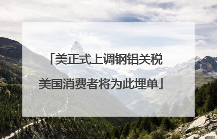 美正式上调钢铝关税 美国消费者将为此埋单