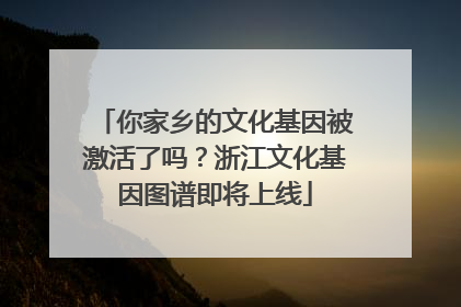 你家乡的文化基因被激活了吗？浙江文化基因图谱即将上线
