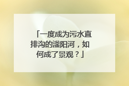 一度成为污水直排沟的滏阳河，如何成了景观？