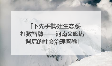 下先手棋·建生态系·打数智牌——河南文旅热背后的社会治理答卷
