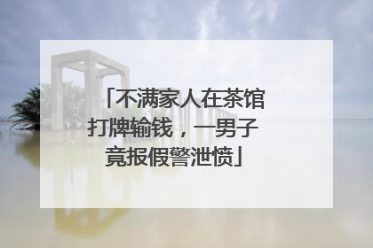 不满家人在茶馆打牌输钱，一男子竟报假警泄愤