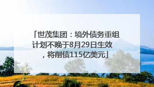 世茂集团：境外债务重组计划不晚于8月29日生效，将削债115亿美元