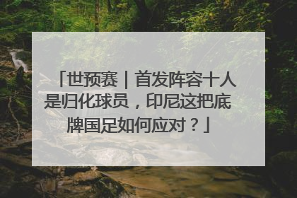 世预赛｜首发阵容十人是归化球员，印尼这把底牌国足如何应对？