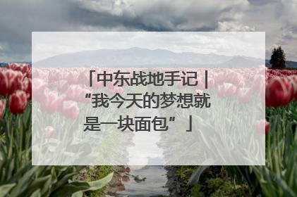 中东战地手记｜“我今天的梦想就是一块面包”