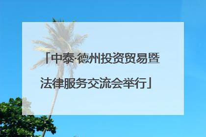 中泰·德州投资贸易暨法律服务交流会举行