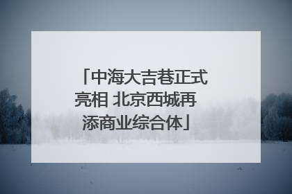 中海大吉巷正式亮相 北京西城再添商业综合体