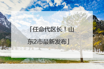 任命代区长！山东2市最新发布