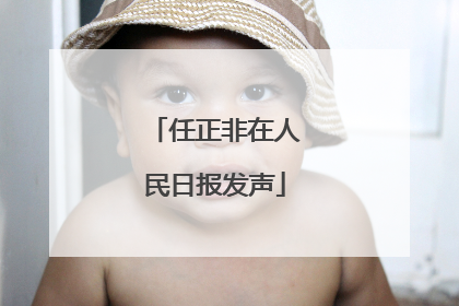 任正非在人民日报发声