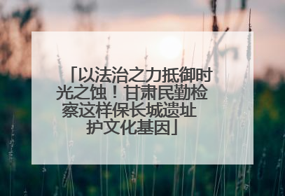 以法治之力抵御时光之蚀！甘肃民勤检察这样保长城遗址 护文化基因