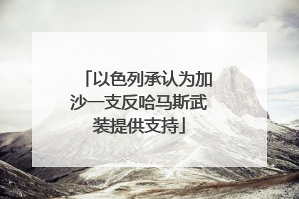 以色列承认为加沙一支反哈马斯武装提供支持