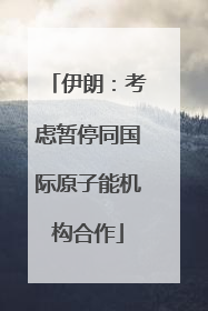 伊朗：考虑暂停同国际原子能机构合作