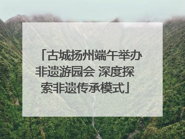 古城扬州端午举办非遗游园会 深度探索非遗传承模式