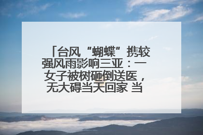 台风“蝴蝶”携较强风雨影响三亚：一女子被树砸倒送医，无大碍当天回家 当地已紧急清障