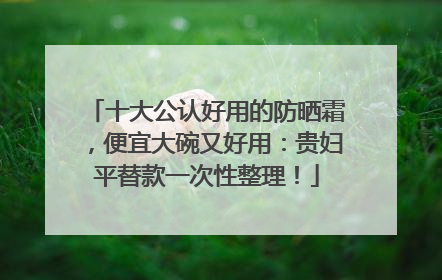 十大公认好用的防晒霜，便宜大碗又好用：贵妇平替款一次性整理！