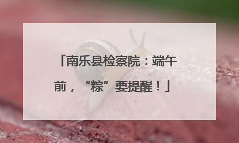 南乐县检察院：端午前，“粽”要提醒！