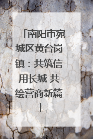南阳市宛城区黄台岗镇：共筑信用长城 共绘营商新篇