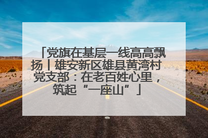 党旗在基层一线高高飘扬丨雄安新区雄县黄湾村党支部：在老百姓心里，筑起“一座山”