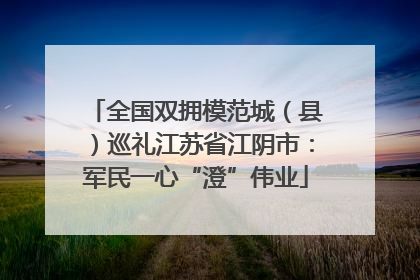全国双拥模范城（县）巡礼江苏省江阴市：军民一心“澄”伟业