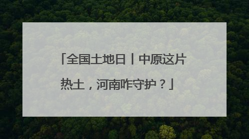 全国土地日丨中原这片热土，河南咋守护？