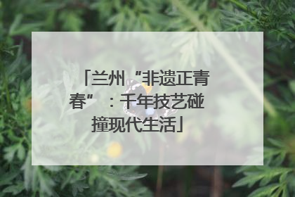 兰州“非遗正青春”：千年技艺碰撞现代生活