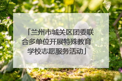 兰州市城关区团委联合多单位开展特殊教育学校志愿服务活动