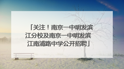 关注！南京一中明发滨江分校及南京一中明发滨江南浦路中学公开招聘